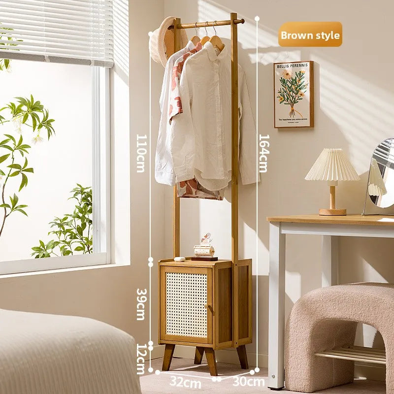 Small apartment solid wood Bedroom Unit with drawers and integrated hanger section