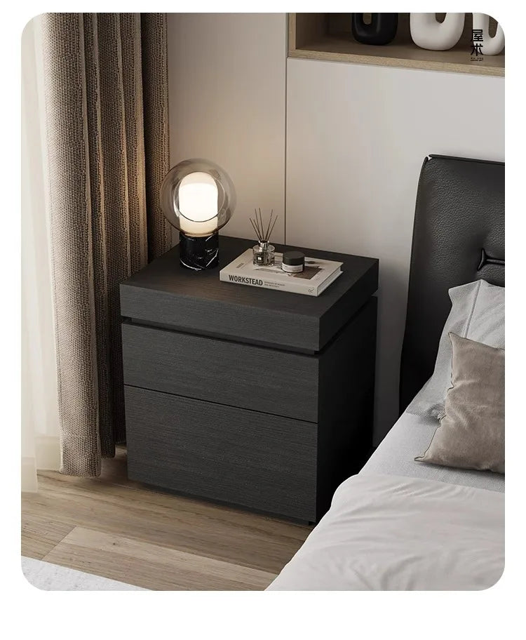 solid wood bedside cabinet multi-functional with hidden compartment