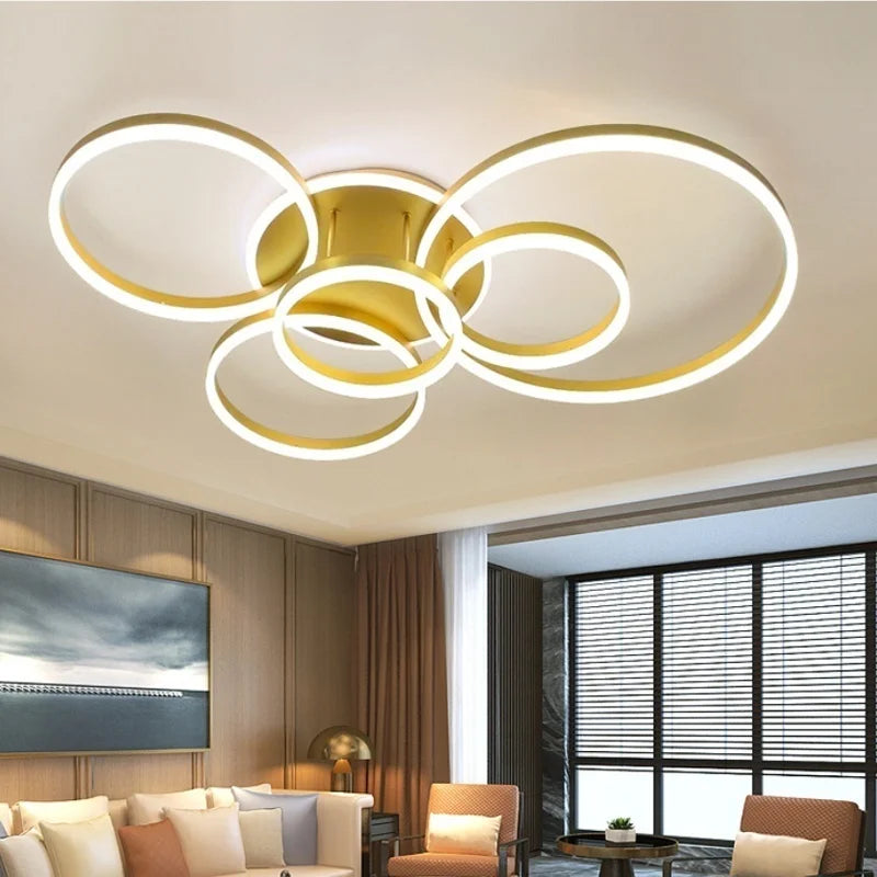 Modern LED Chandelier Ceiling Light - Round Ring Lustre