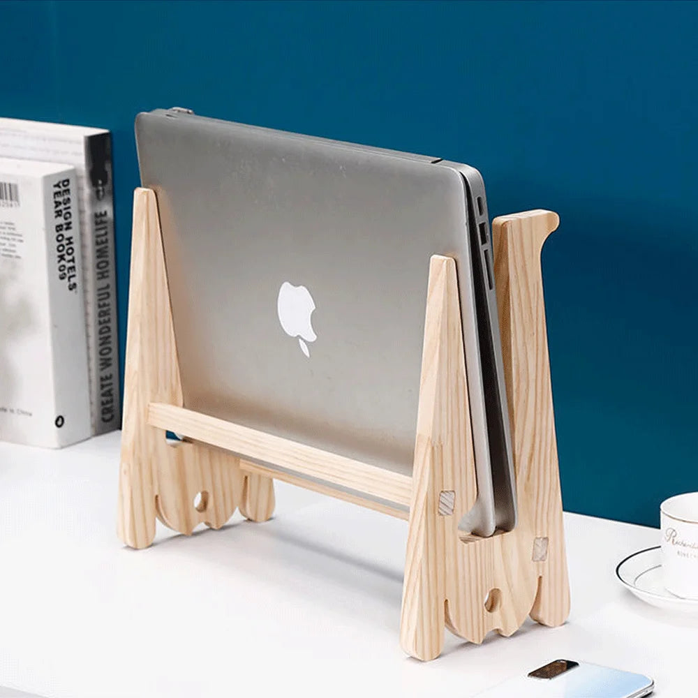 Solid Wood Laptop Stand Removable Vertical Bracket Cooling Base For Macbook Air Pro Accessories Convenient