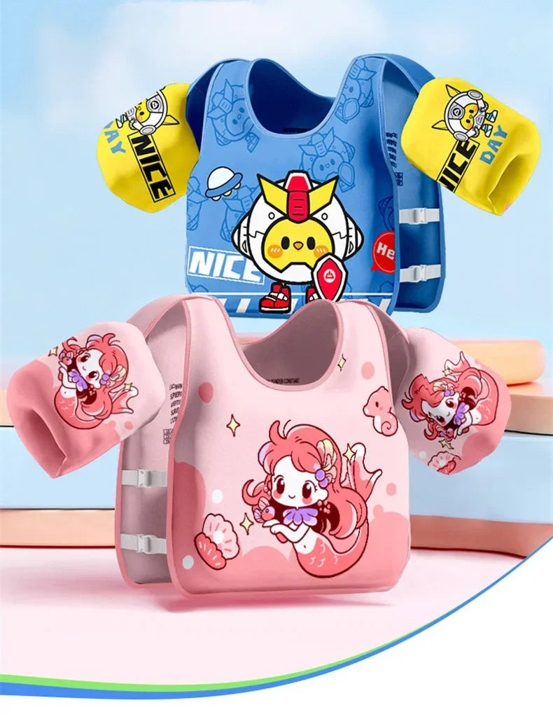 Pool Float Swim Vest Beginner Buoyancy Vest Swimming Ring Tube Swimming Arm Ring Water Play Equipment No Inflation