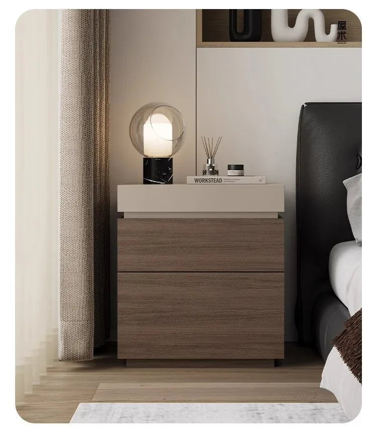 solid wood bedside cabinet multi-functional with hidden compartment