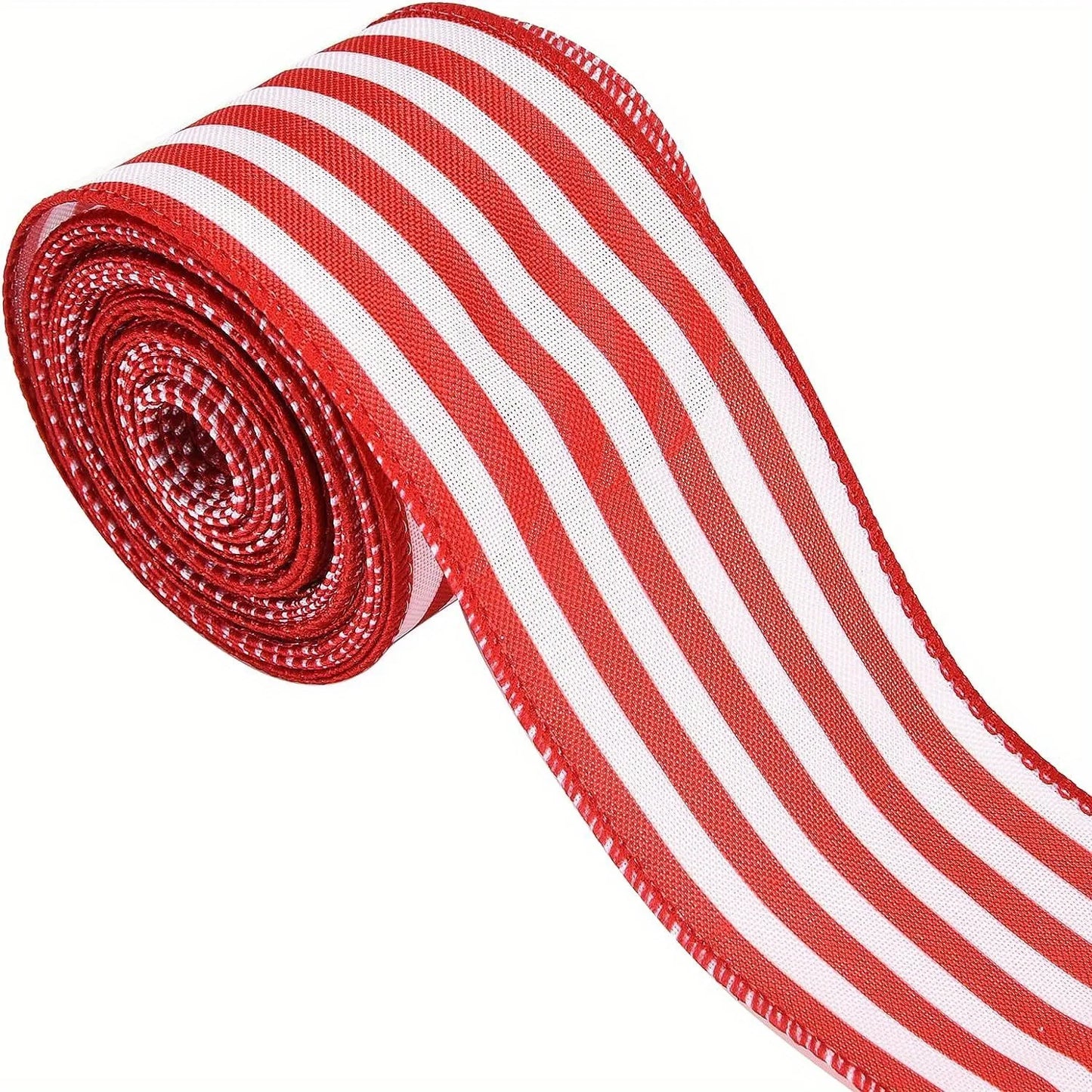 Red White Check Ribbon Gift Packaging & Christmas Tree Bow Decoration