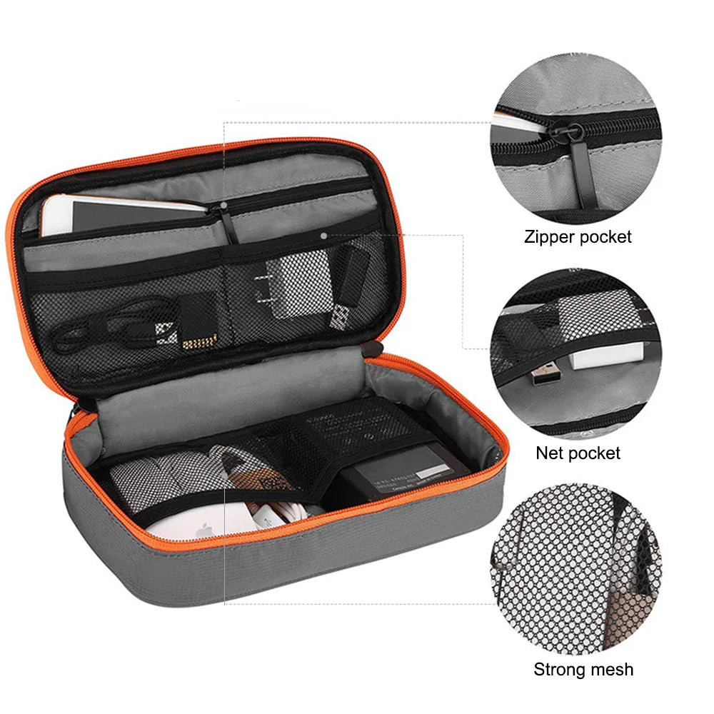 Portable Electronic Accessories Travel case,Cable Organizer Bag Gadget Carry Bag for iPad,Cables,Power,USB Flash Drive, Charger