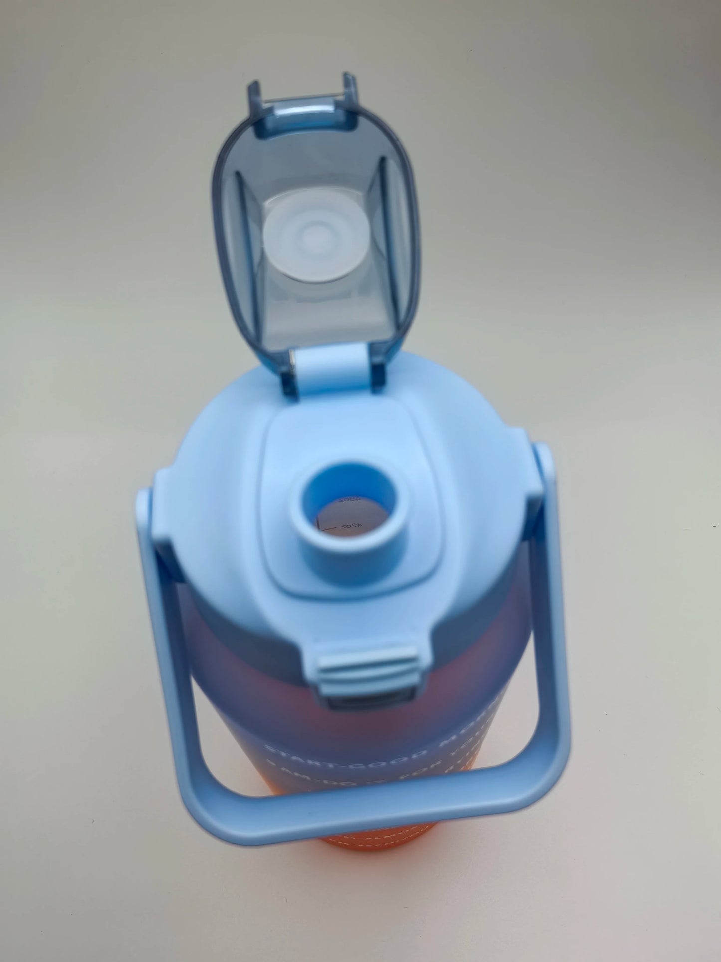 2000ML colourful Sports Water Bottle with Time Marker and Leak-proof Cup