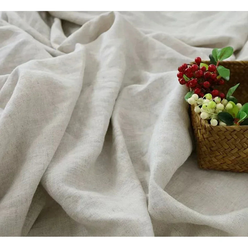 100% Linen Bed Duvet Cover Stone Washed France Linen Solid Color Breathable Pillowcase Home Textiles Bedding