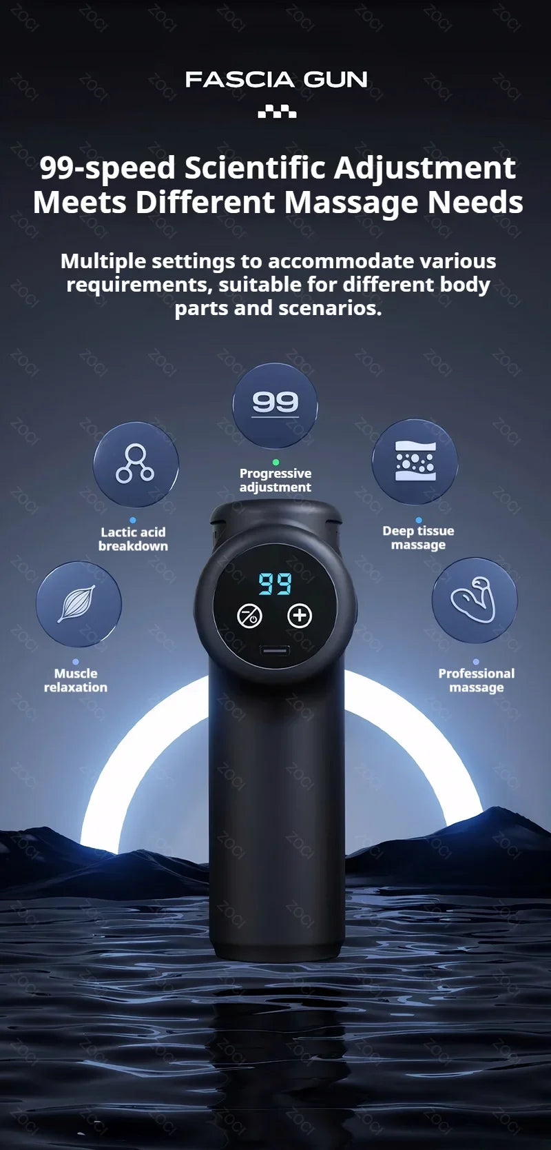 Mini 99 Speed Massage Gun Professional Electric Fascia Gun Portable Powerful Handheld Deep Tissue Muscle Vibrating Massager