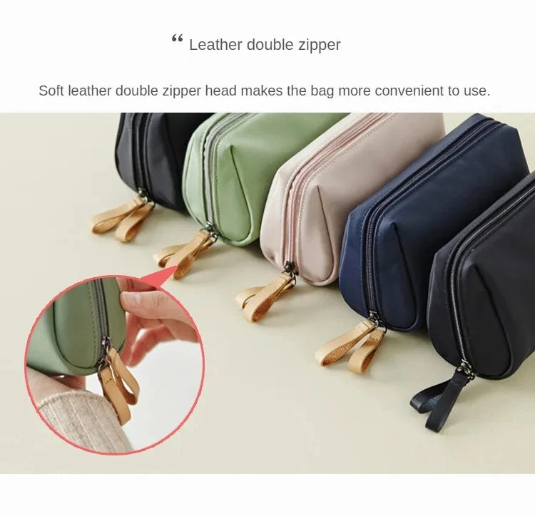 2024 New Women Cosmetic Bag Solid Color Korean Style Makeup Bag Pouch Toiletry Bag Waterproof Makeup Organizer Case Luxury Bag
