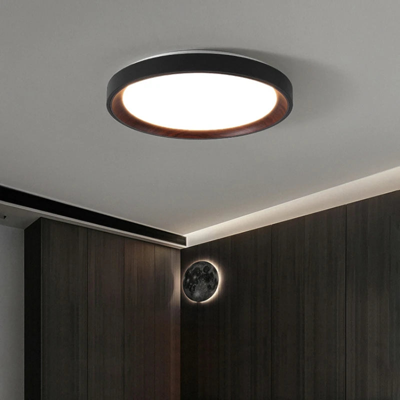 Ceiling Light - Minimalist Walnut Grain Light
