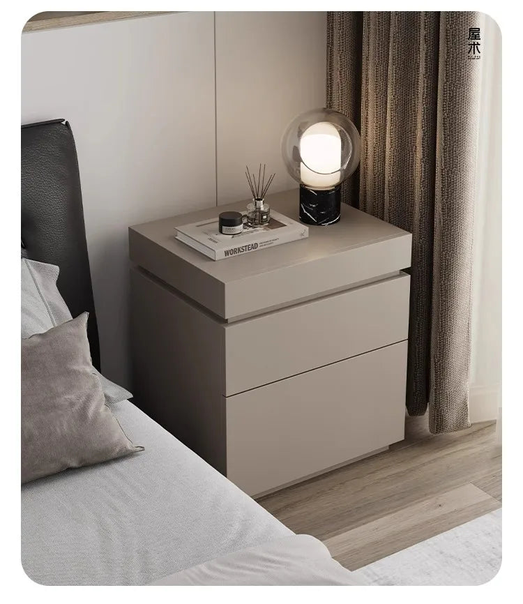 solid wood bedside cabinet multi-functional with hidden compartment