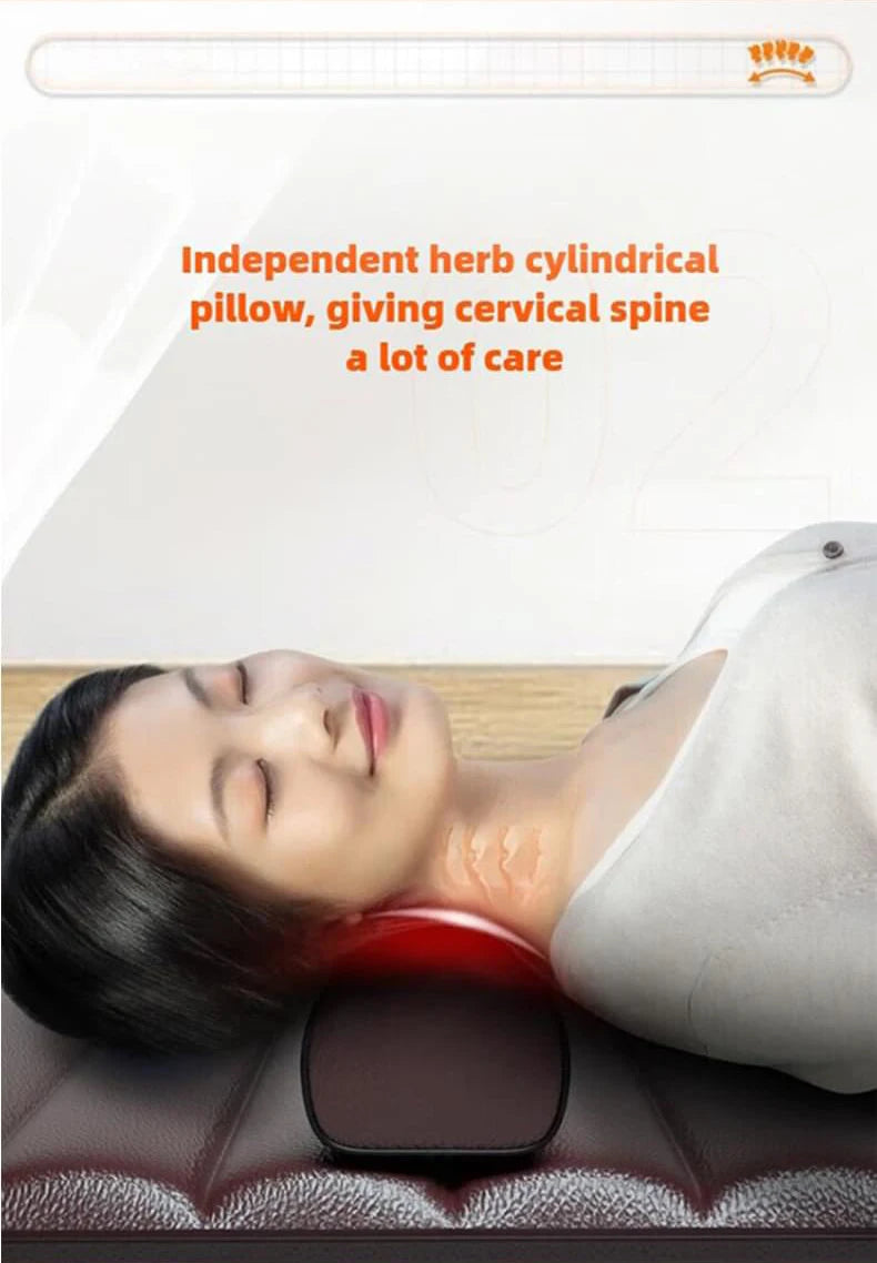 Electric Full Body Massage Mattress With Heating Hand Control Shoulder Neck Waist Airbag Back Kneading Vibration Massage Cushion