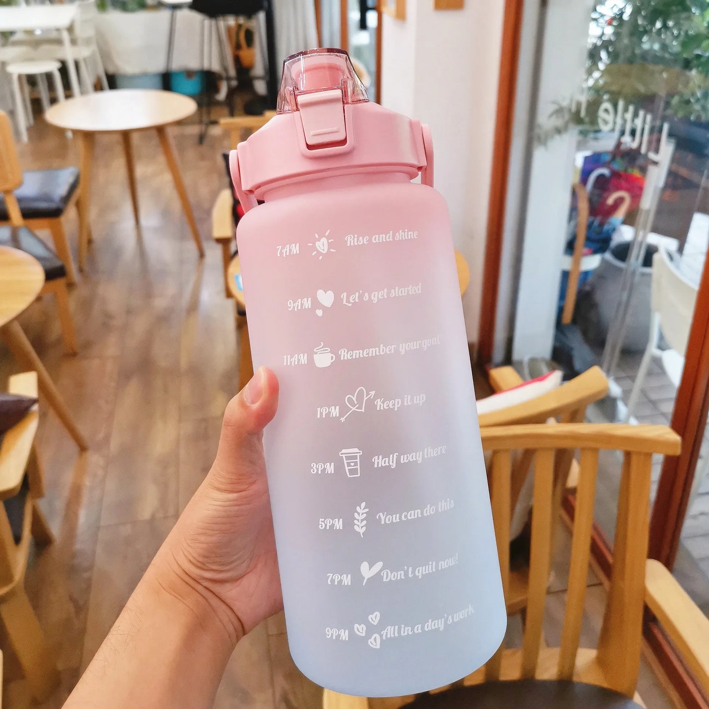 Stay Hydrated - Large Sports Drinking Bottles with Time Marker