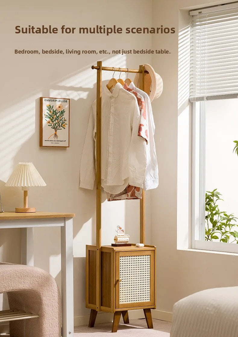 Small apartment solid wood Bedroom Unit with drawers and integrated hanger section