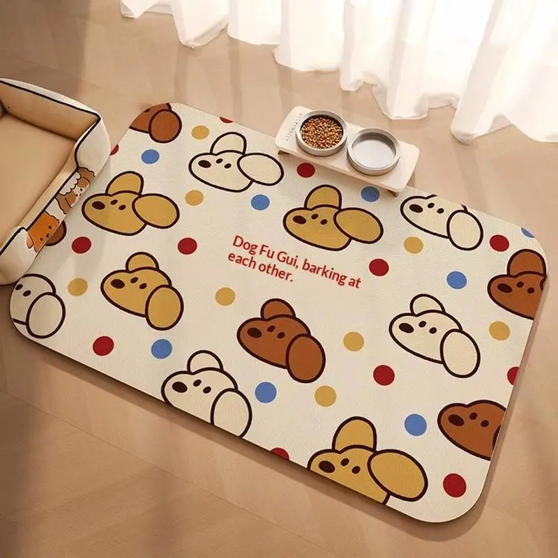 Pet Feeding Mat For Cat Dog - Waterproof Quick-drying Food Water Bowl Placemat - Home Floor Protection & Anti-spill