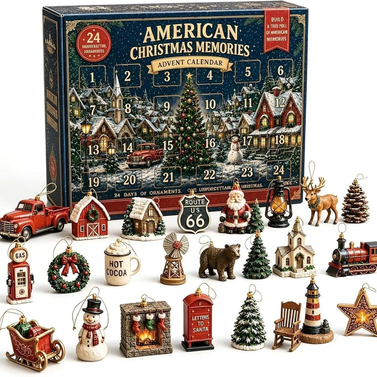 24-Day Mini Christmas Brick Ornament Advent Calendar,2D Acrylic Christmas Tree Backpack Pendant Holiday Countdown Gift