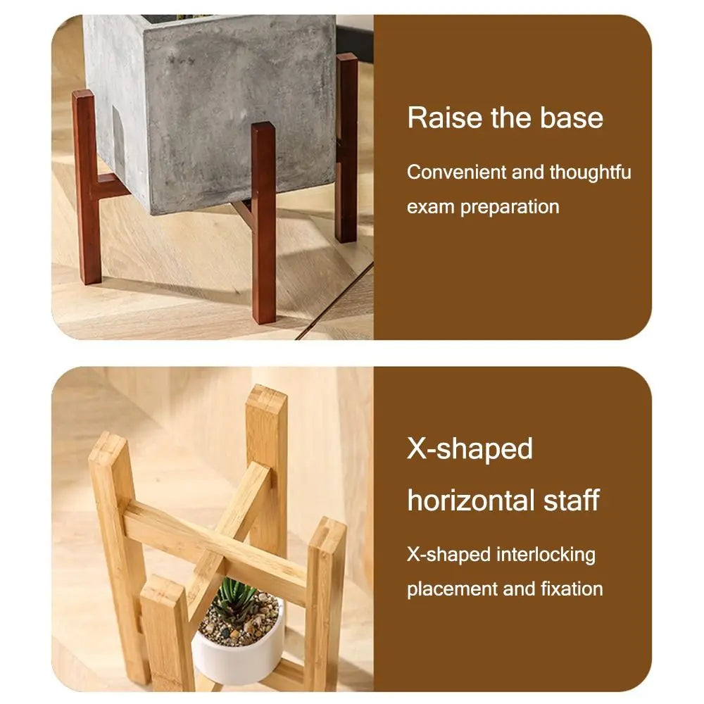 Floor-Standing Wood Flowerpot Holder Round Leg Gardening Supplies Flower Pot Base Home Decoration Desktop Ornament Plants Stand