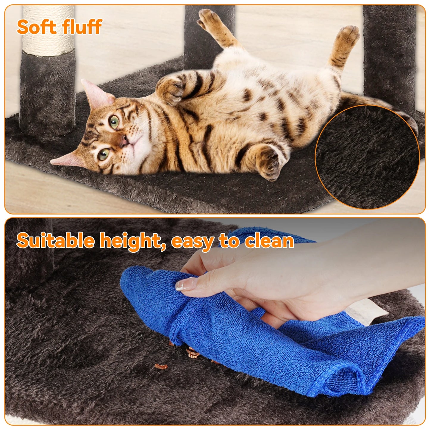 SKSBTF Cat Trees Tower Cat Climbing Frame For Indoor Cats With Scratching Posts Cat House Padded Top Perches and Condos Cat Toys