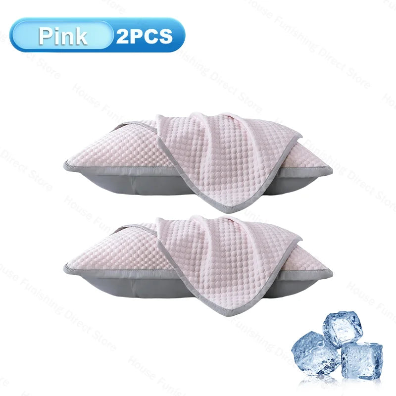 Ice Silk Cooling Pillowcase New 2/1PC Breathable Summer Bedding Washable Pillow Cover 48x74cm Sleepers Air Conditioning Comfort
