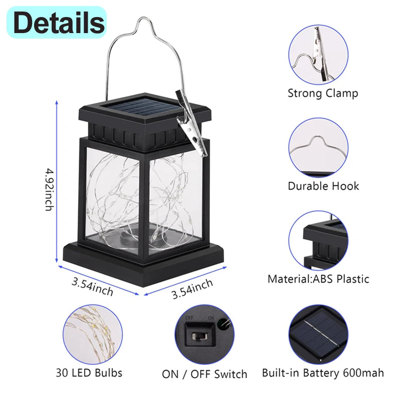 Solar LED Lights Outdoor Focus Floor Lanterns Panels