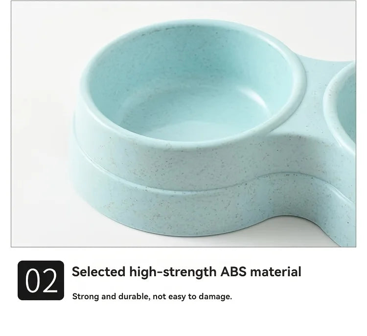 Dual Bowl Stainless Steel Pet Bowls for Dogs and Cats - Non-Skid Base