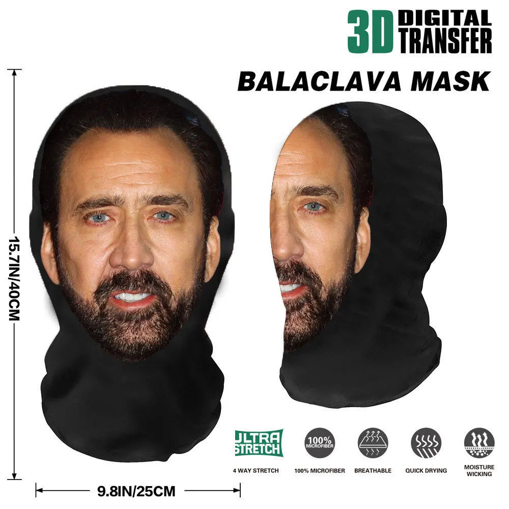 Cosplay 3D Printed Celebrity Stretch Mesh Full Face Mask for Men or Women