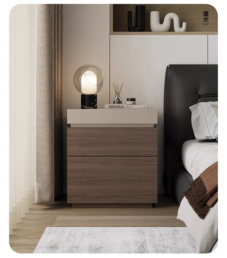 solid wood bedside cabinet multi-functional with hidden compartment