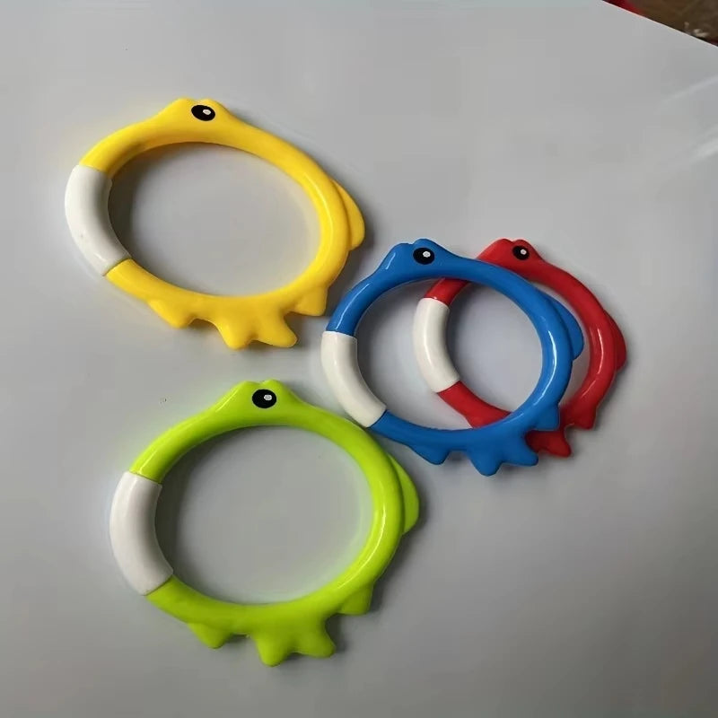 4Pcs Underwater Swim Training Gear With Fish-Shaped Retrieval Rings Diving Rings Set Floatable PVC Pool Toys For Adults/Kids