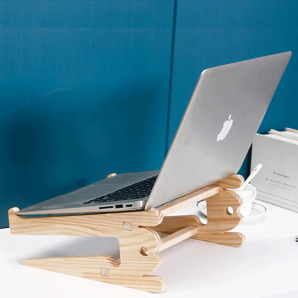 Solid Wood Laptop Stand Removable Vertical Bracket Cooling Base For Macbook Air Pro Accessories Convenient