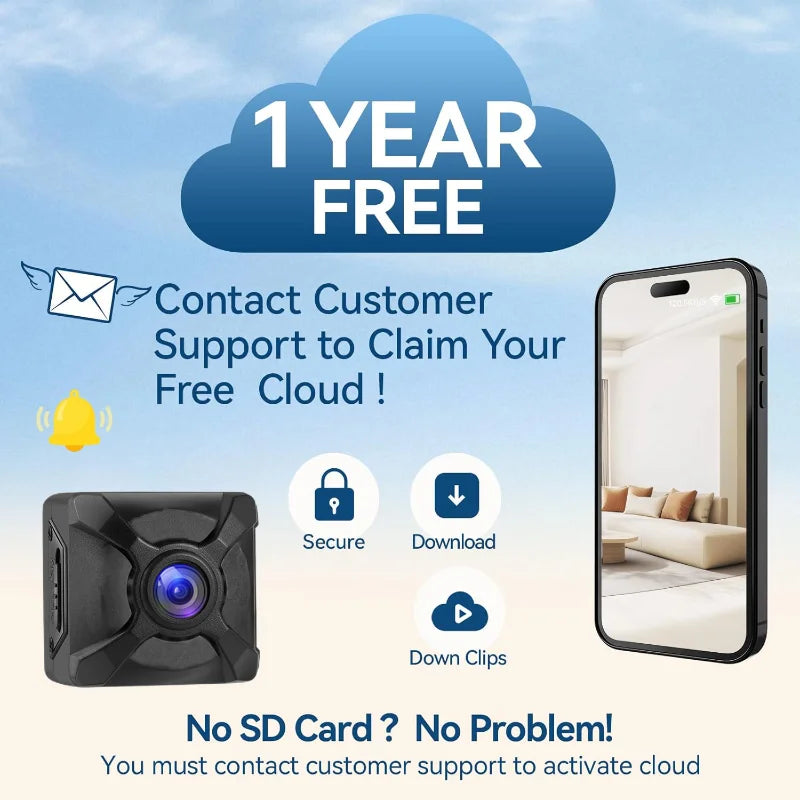 ﻿ Wireless Mini WiFi Security HD Camera Monitoring Detection Security Protection  Night Vision Home Safety Long Battery Life