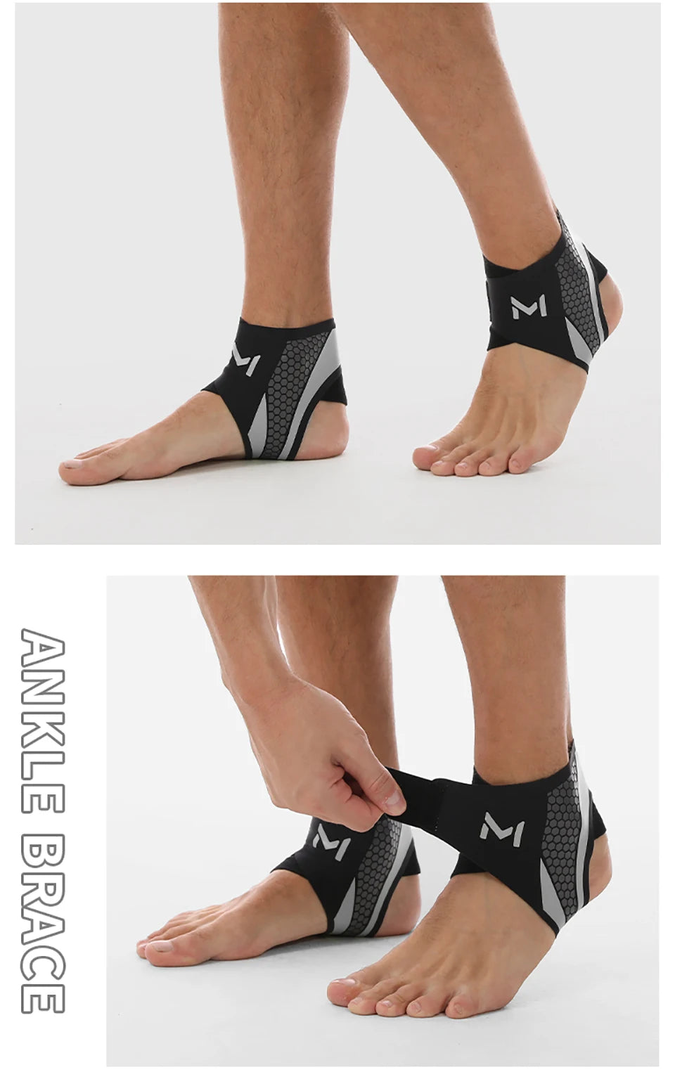 GTUBIKE 1PC Ankle Brace & Elastic Supports for Men and Women,Foot Support Ankle Compression Sleeve,Foot Wrap Ankle Brace Sleeves