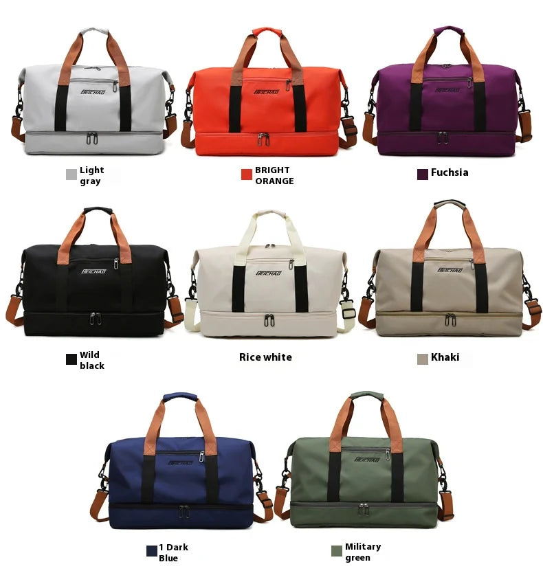 Large Capacity Travel Gym Bag Short-distance Luggage Portable Fitness Bags Shoulder Crossbody Handbags Men's Sports Waterproof B