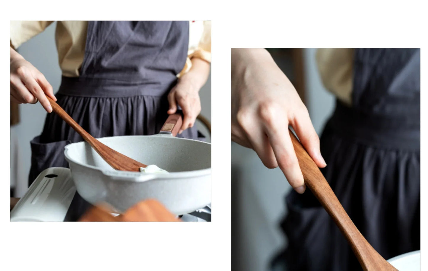 Wooden Kitchenware Cooking Shovels Spoon Colander Kitchen Utensils Set - Teak