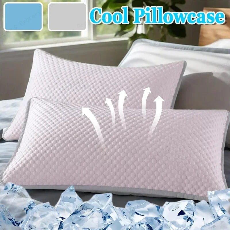 Ice Silk Cooling Pillowcase New 2/1PC Breathable Summer Bedding Washable Pillow Cover 48x74cm Sleepers Air Conditioning Comfort