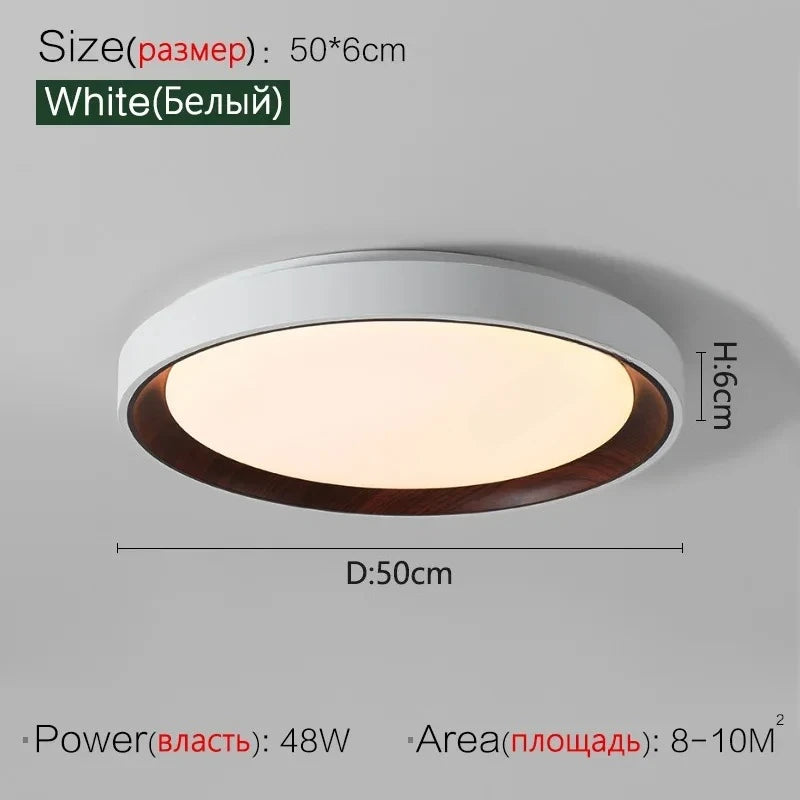 Ceiling Light - Minimalist Walnut Grain Light