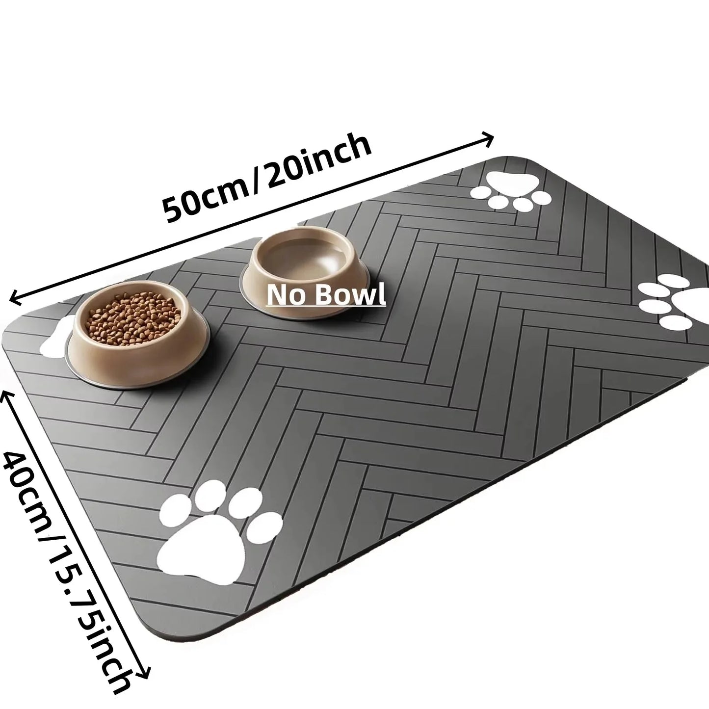 Absorbent Pet Feeding Mat, Waterproof Placemat for Dog & Cat Food & Water Bowls