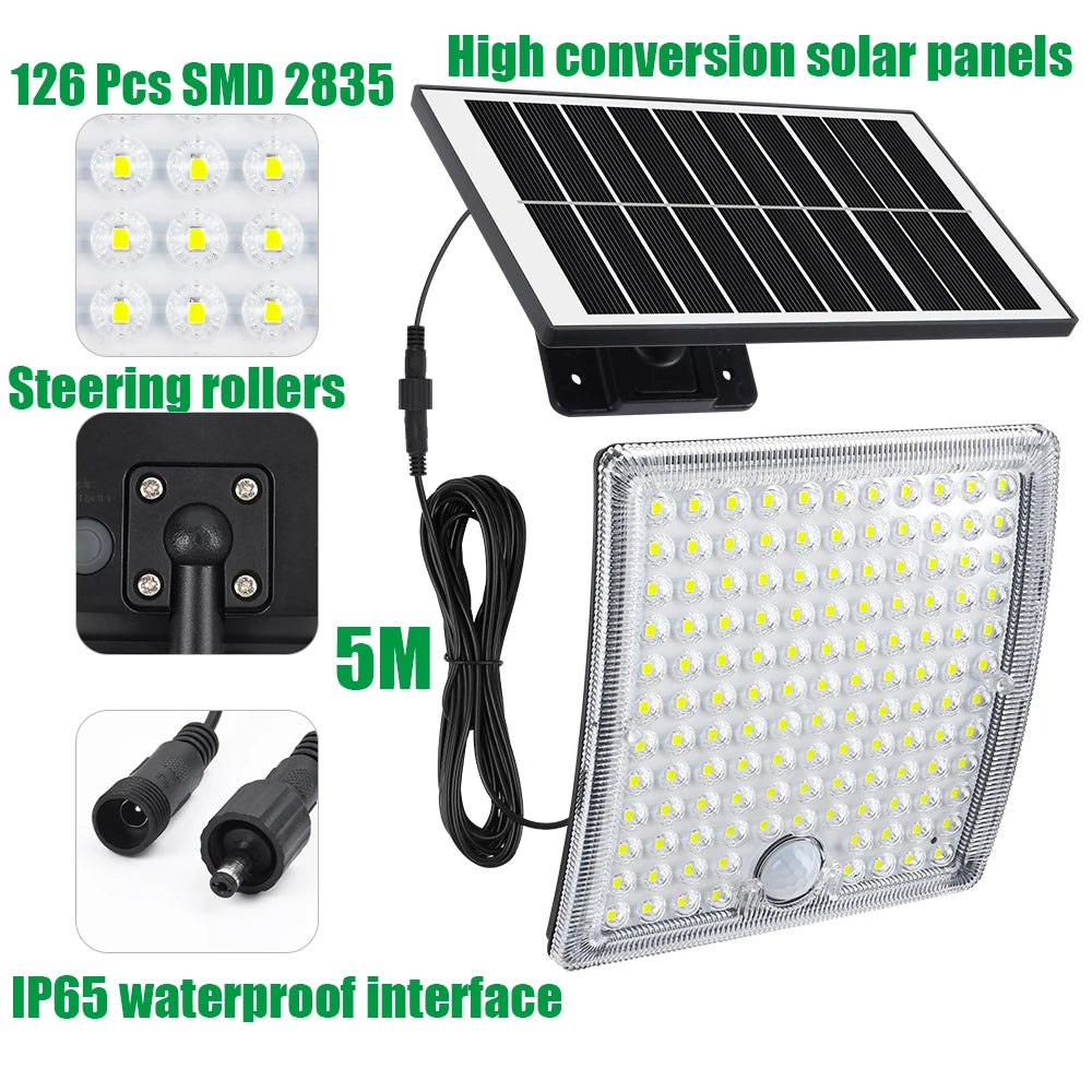 Solar Lights 126/234 LEDs Solar Security Lights Outdoor Garden Motion Sensor 3 Modes Waterproof Split Solar Flood Wall Lights