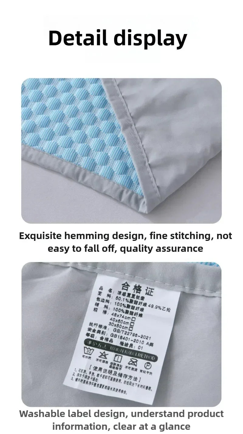 Ice Silk Cooling Pillowcase New 2/1PC Breathable Summer Bedding Washable Pillow Cover 48x74cm Sleepers Air Conditioning Comfort