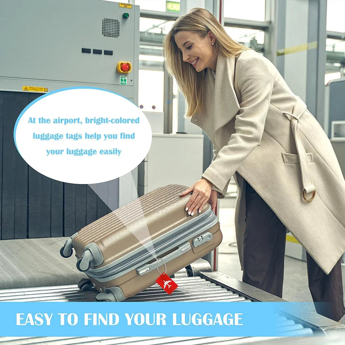 Aluminium Alloy Aircraft Luggage Tag with Name Travel Luggage Tag ID Card Anti-lost Solid Colour Travel Accessories