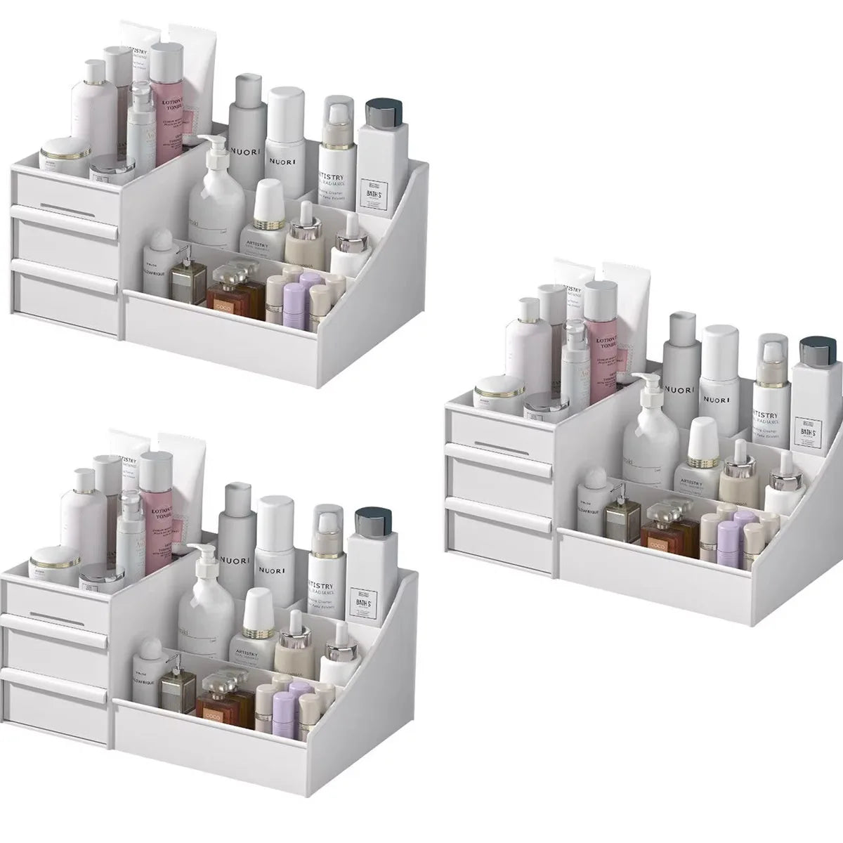 1pc White New Drawer Makeup Storage Box - Dormitory Finishing Plastic Shelf
