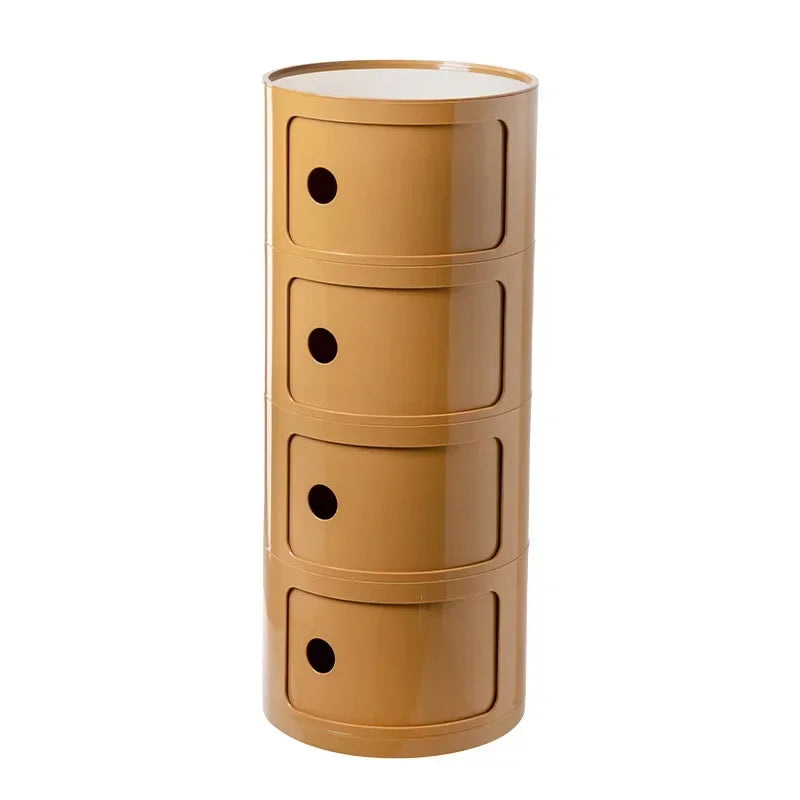 Creative Plastic Bedside Table - Modern Minimalist Round Storage Cabinet