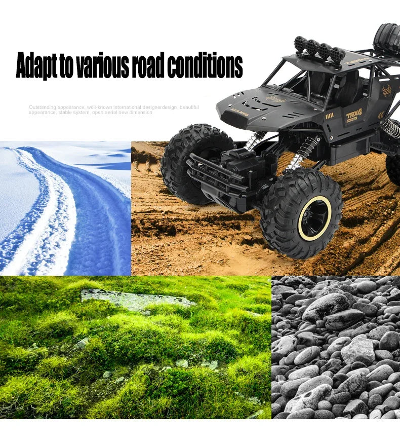 4WD Remote Control Car With Led Lights 2.4G Radio RC Cars - Off-Road Gifts