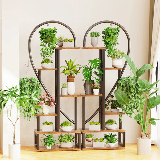 Heart Shaped Ladder Plant Stands for Indoor Plants - 6 Tier - Metal
