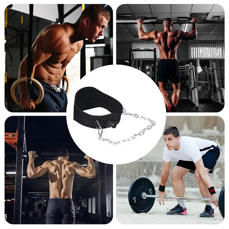 Pull up weight carrying fitness belt for men, squat horizontal bar, waist protection, back muscle strength training belt