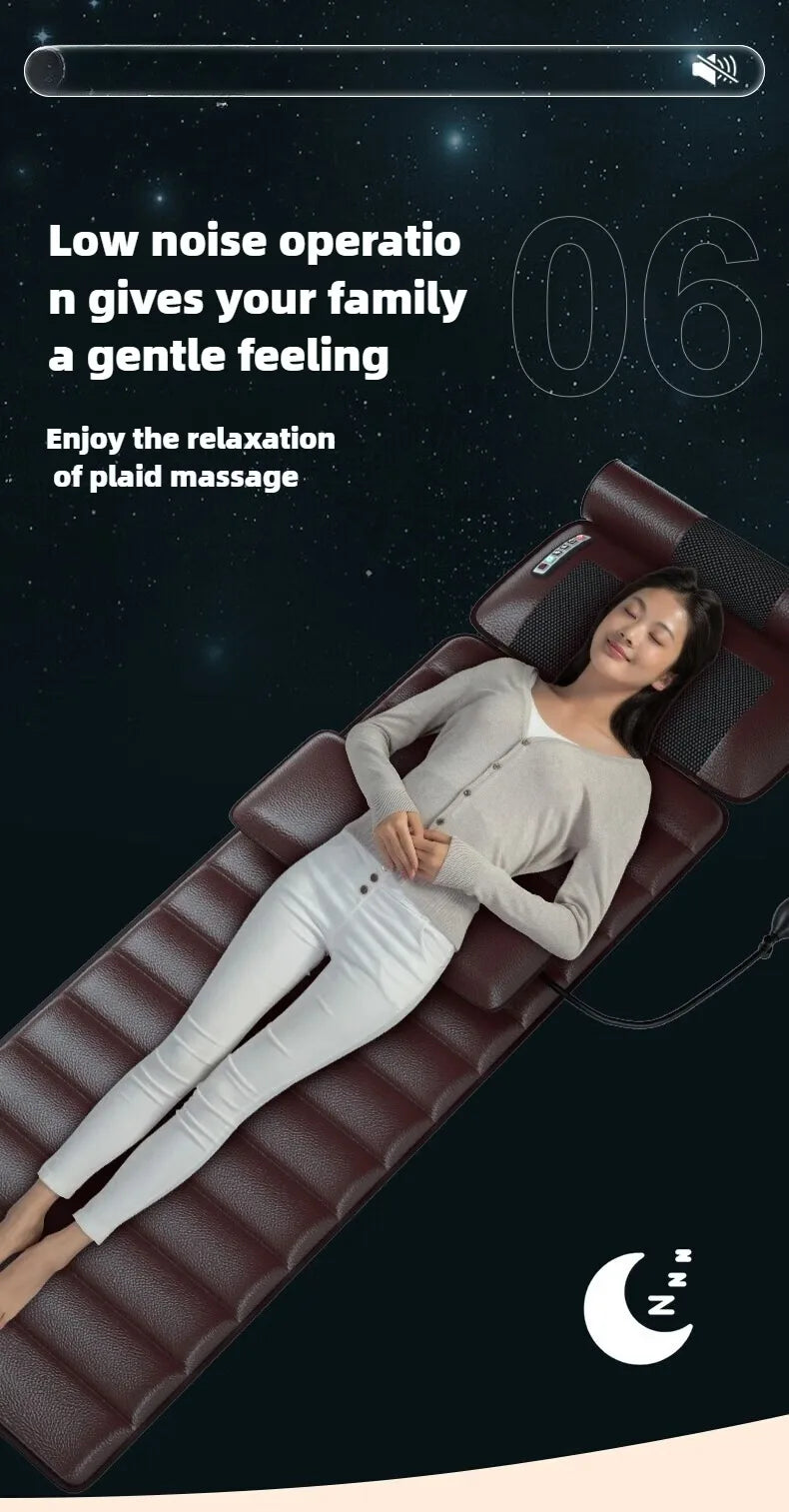Electric Full Body Massage Mattress With Heating Hand Control Shoulder Neck Waist Airbag Back Kneading Vibration Massage Cushion