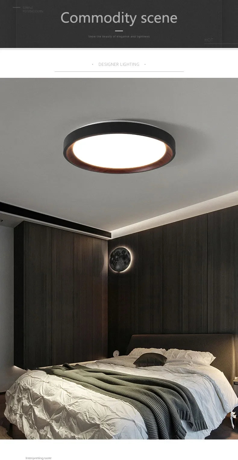 Ceiling Light - Minimalist Walnut Grain Light