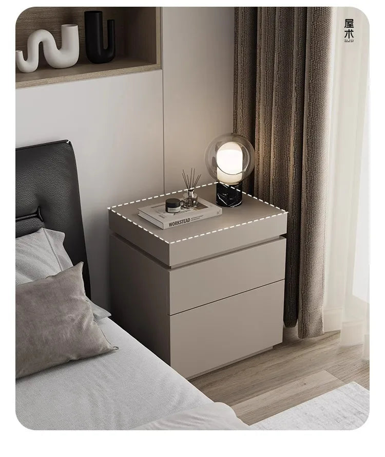 solid wood bedside cabinet multi-functional with hidden compartment
