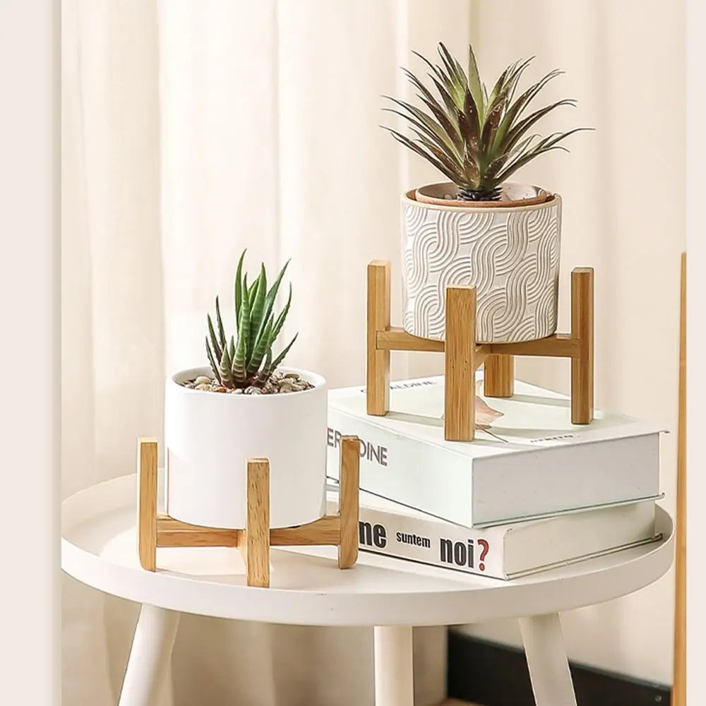 Floor-Standing Wood Flowerpot Holder Round Leg Gardening Supplies Flower Pot Base Home Decoration Desktop Ornament Plants Stand
