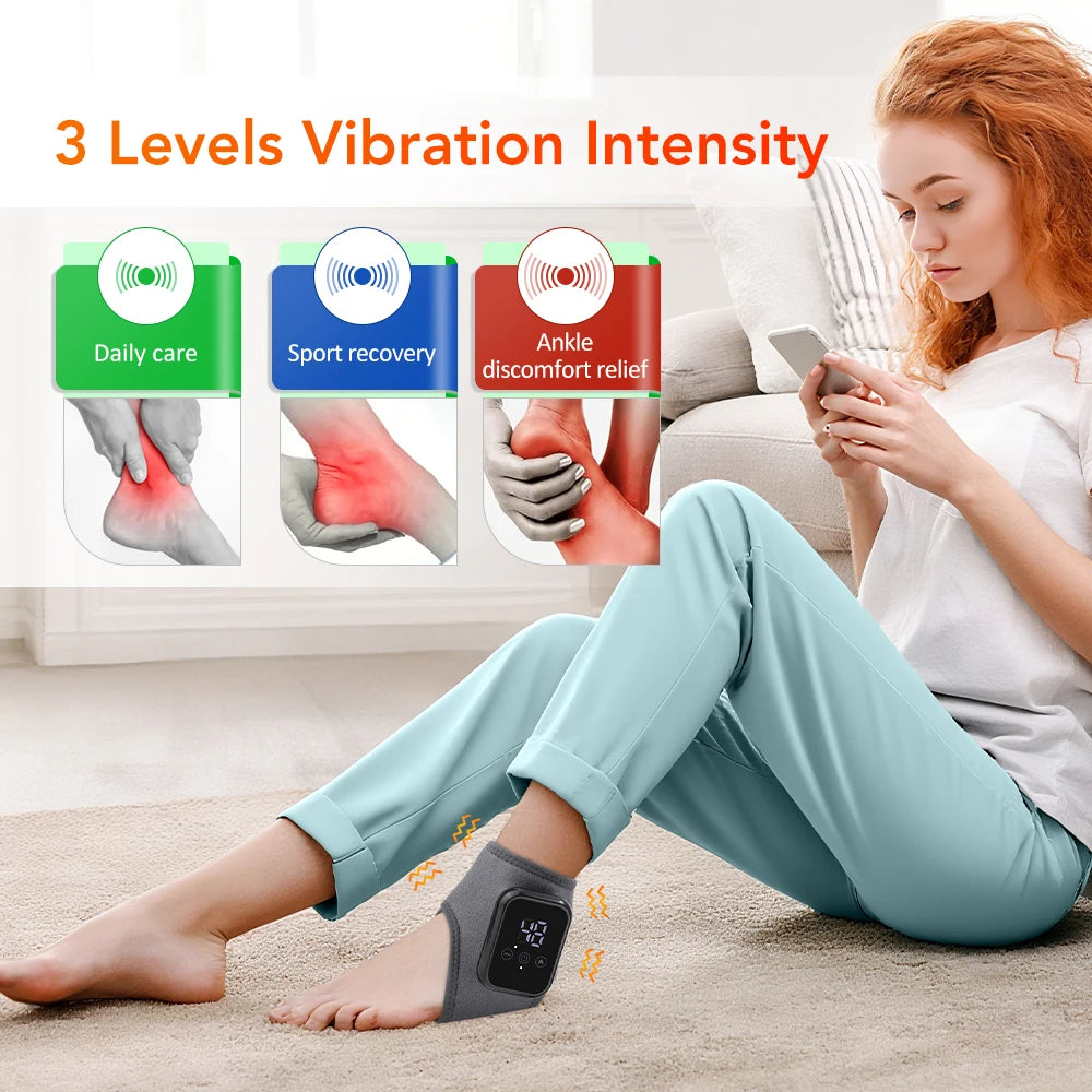 1 Pair Foot Ankle Brace Belt 3 Levels Adjustable Hot Compress Vibration Massage Foot Ankle Guard Band Carpal Tunnel Foot Protect