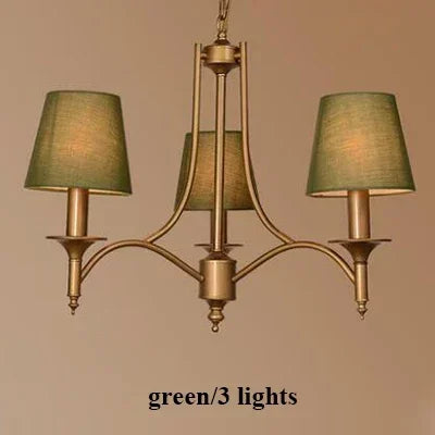 Modern Bronze Metal Led Chandelier Lighting Living Room Decor Led Pendant Chandeliers Lamp Fabric Hanging Light Fixture Lamparas
