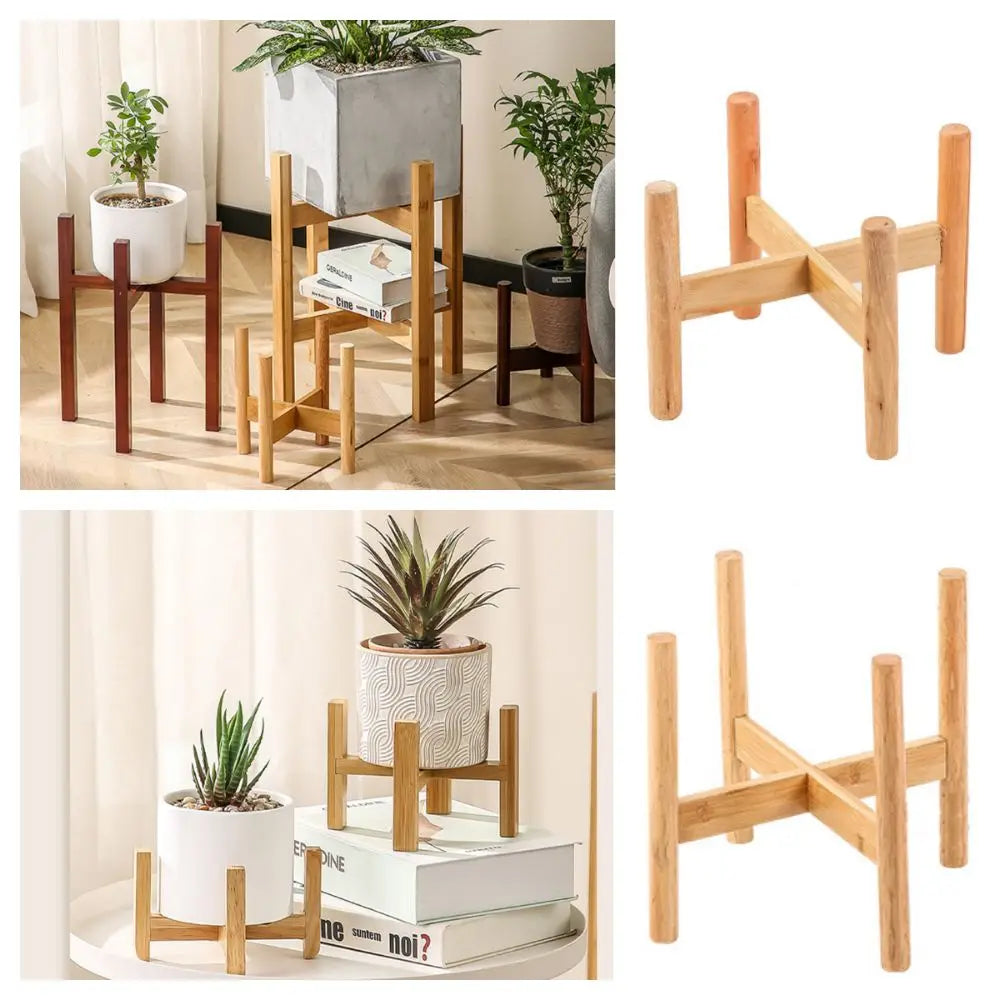 Floor-Standing Wood Flowerpot Holder Round Leg Gardening Supplies Flower Pot Base Home Decoration Desktop Ornament Plants Stand